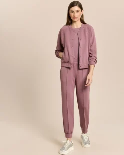 Jersey Blouson mit Metallic Garn
