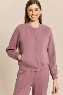 Jersey Blouson mit Metallic Garn