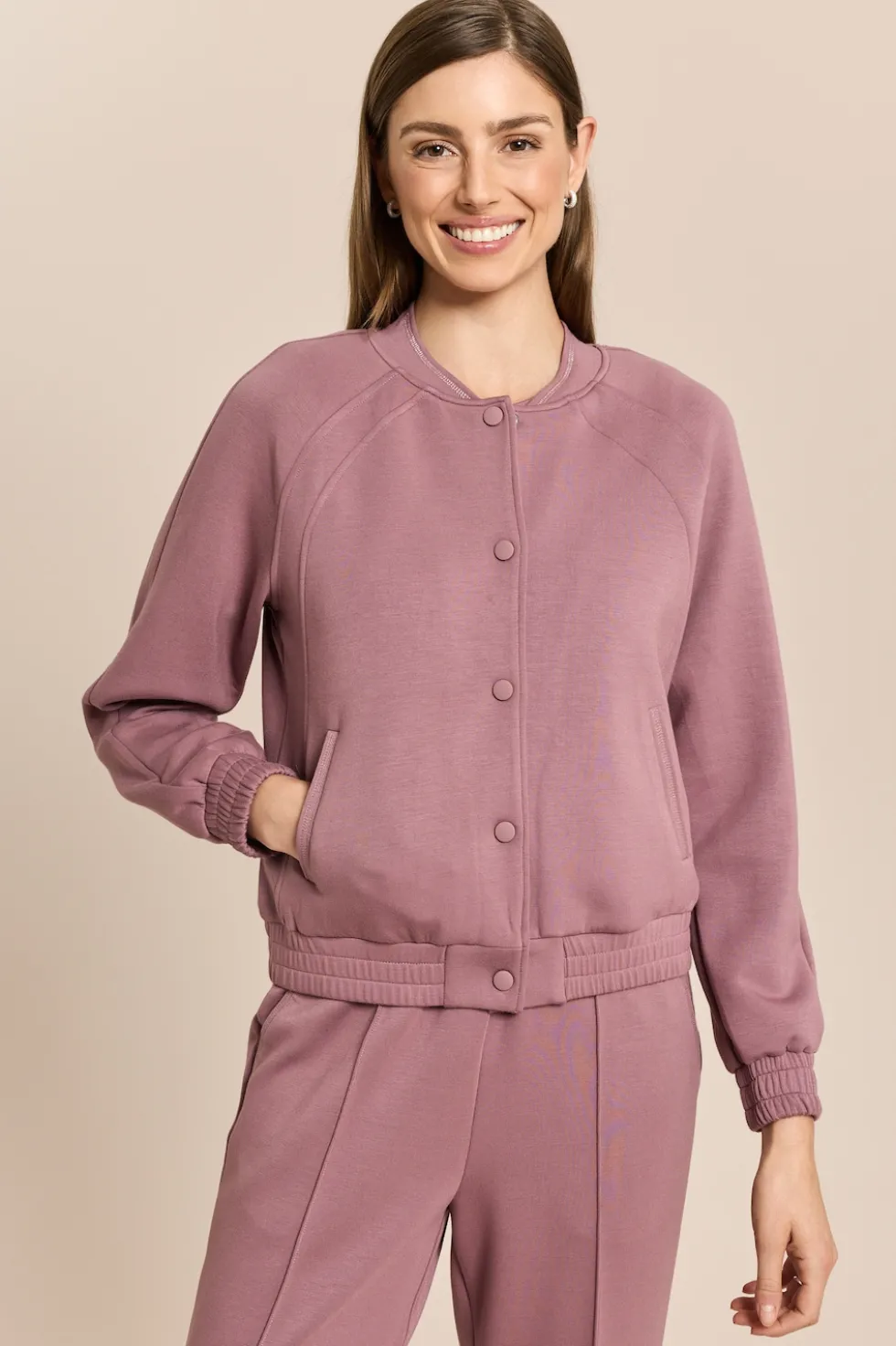 Jersey Blouson mit Metallic Garn