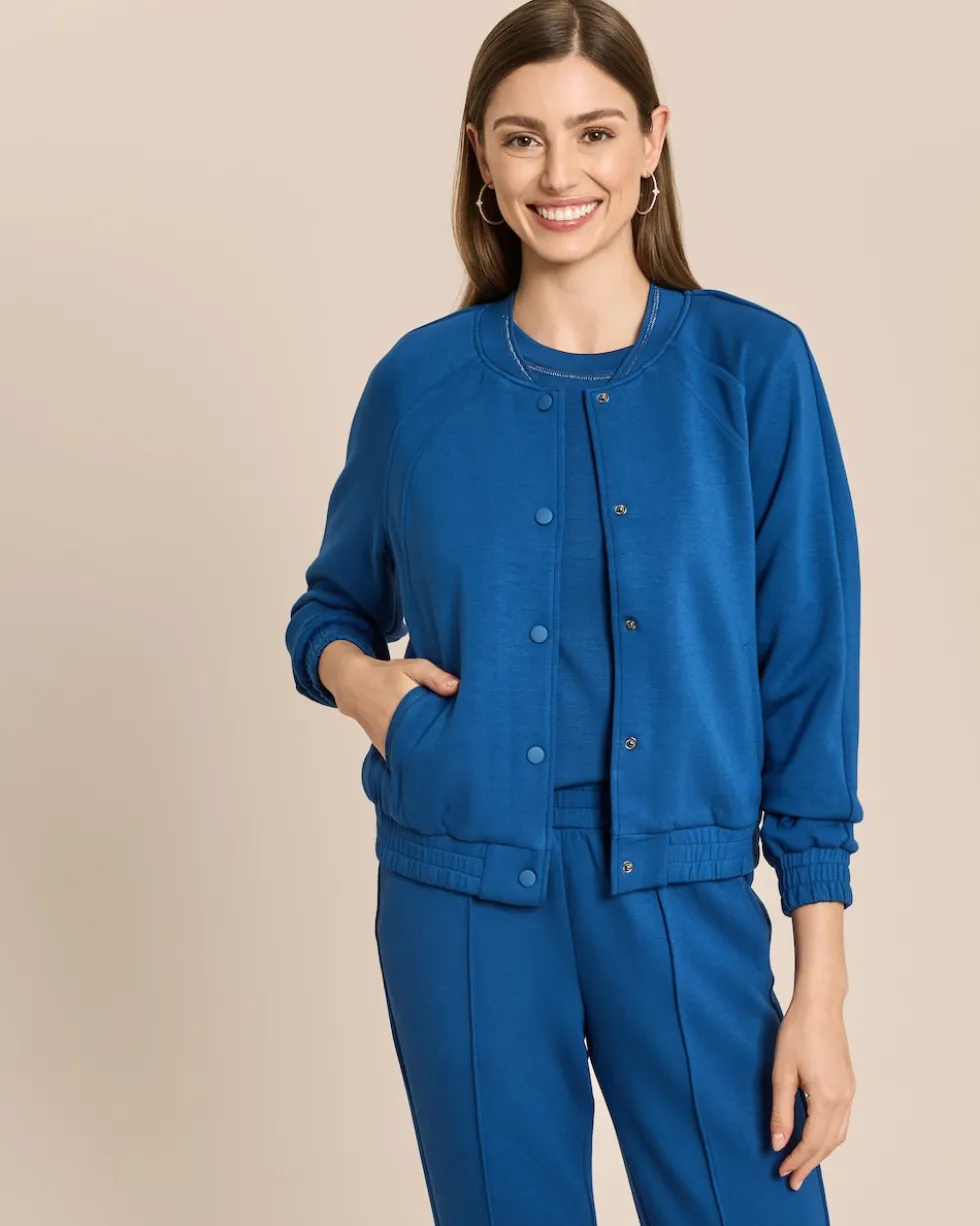 Jersey Blouson mit Metallic Garn
