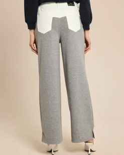 Jerseyhose mit Jeansdetail