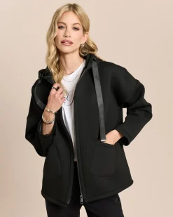 Jerseyjacke Oversized mit Kapuze