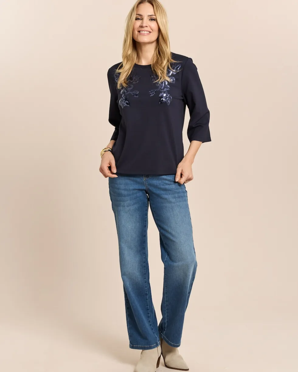 Jersey Shirt mit Pailletten