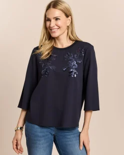 Jersey Shirt mit Pailletten