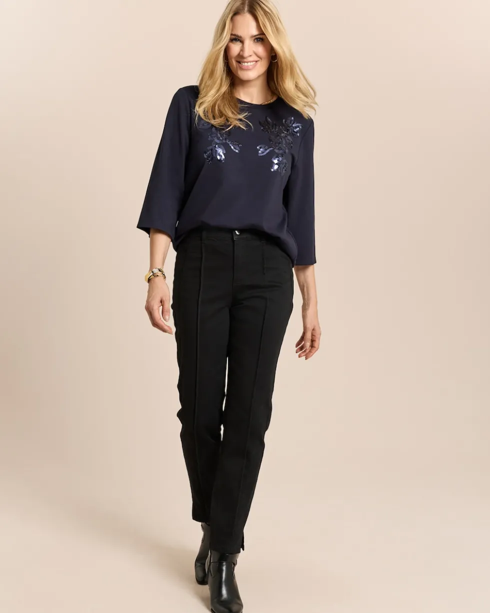 Jersey Shirt mit Pailletten