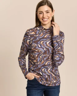 JI Rollkragen-Shirt mit Grafikprint