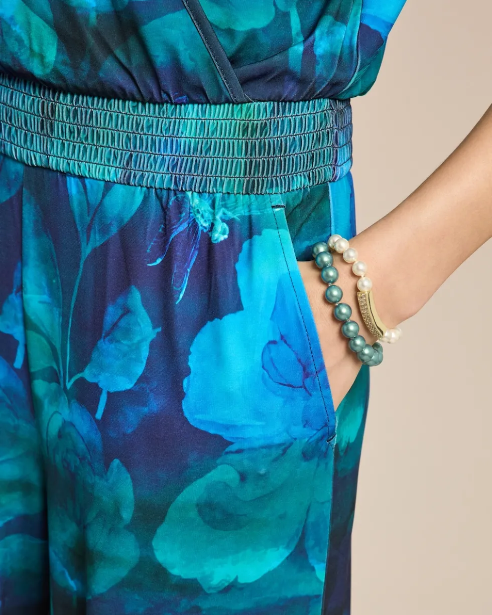 Jumpsuit mit Ballonärmel und Druck