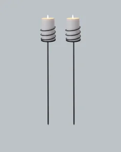 Kerzenhalter mit LED-Kerze, 2tlg.