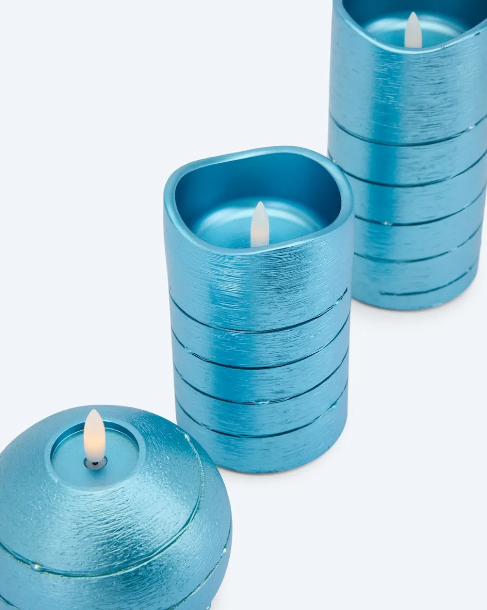 Kerzen-Set mit LED-Draht, 3tlg.
