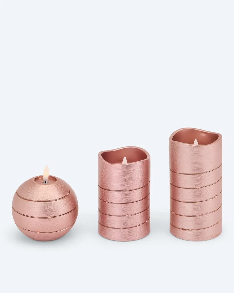 Kerzen-Set mit LED-Draht, 3tlg.