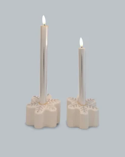 Kerzenständer-Set "Schneeflocke", 2tlg.