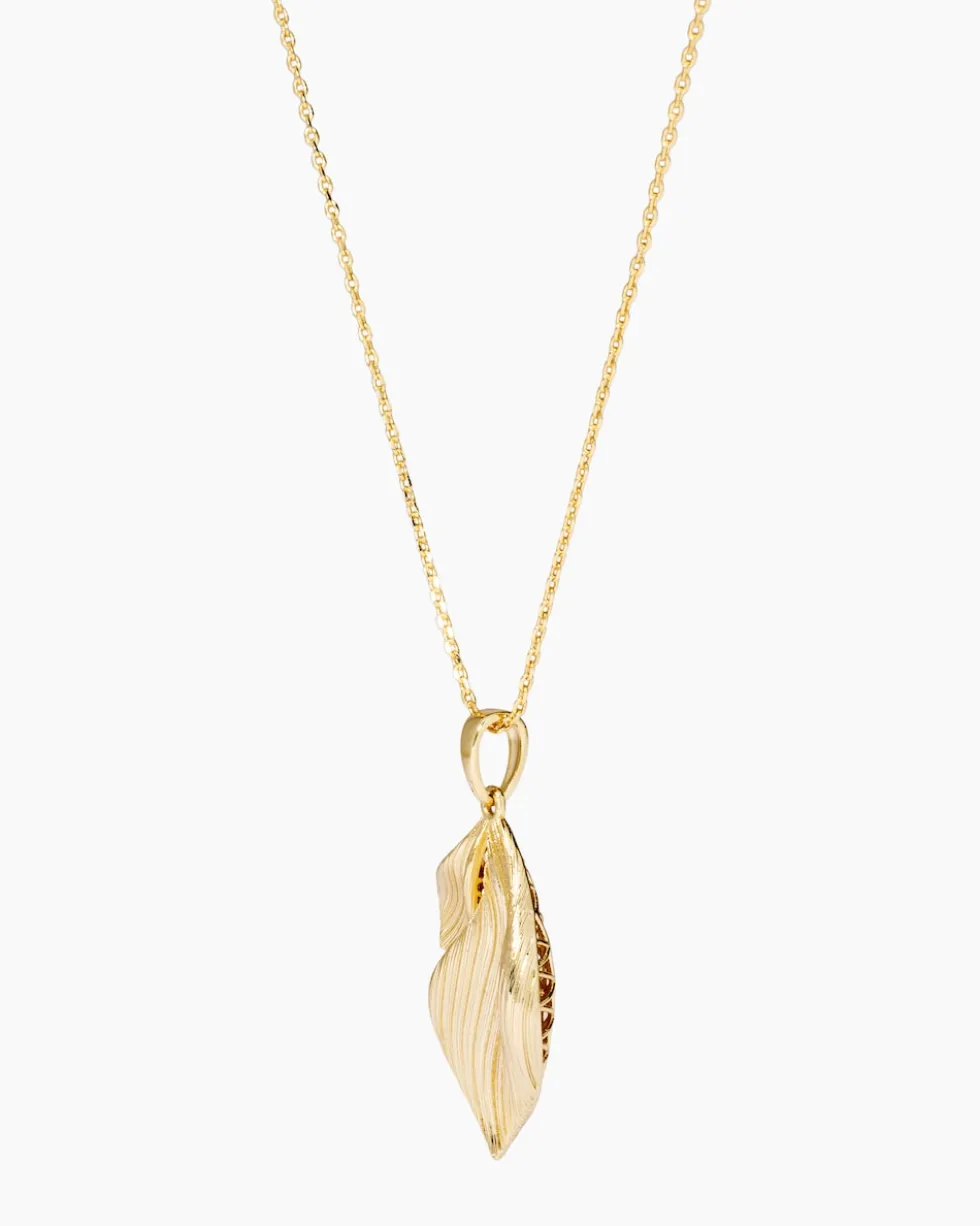 Kette + Anhänger in Blattform