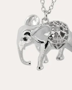 Kette + Anhänger in Elefantenform mit Zirkonia