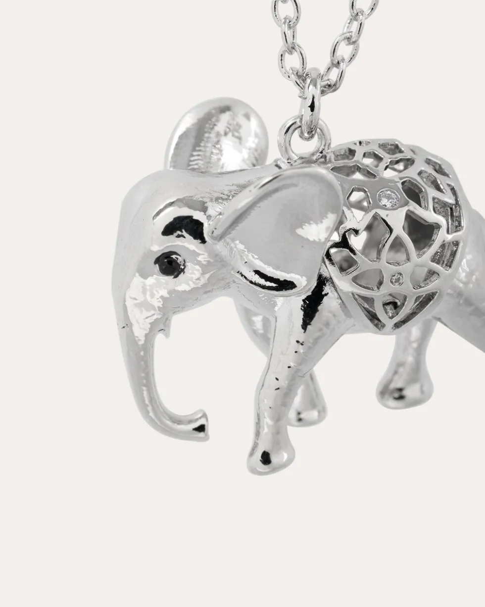 Kette + Anhänger in Elefantenform mit Zirkonia