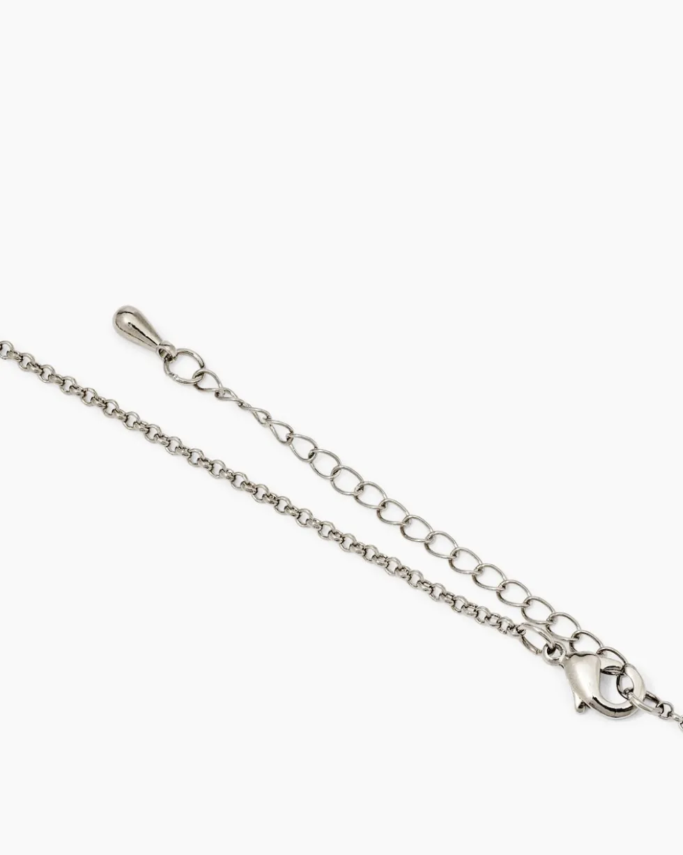 Kette + Anhänger mit Zirkonia & Glassteinen