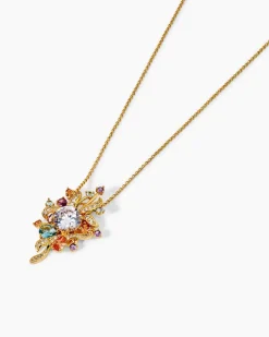 Kette + Anhänger mit Zirkonia & Glassteinen