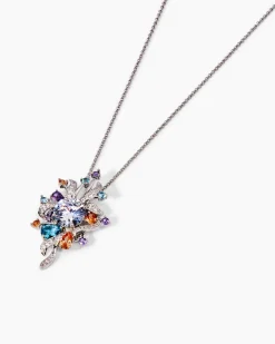 Kette + Anhänger mit Zirkonia & Glassteinen