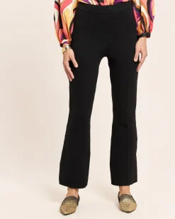 Kick Flared Strickhose mit Biese
