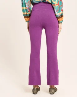 Kick Flared Strickhose mit Biese