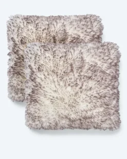 Kissen in Huskyfell-Optik, 2tlg.