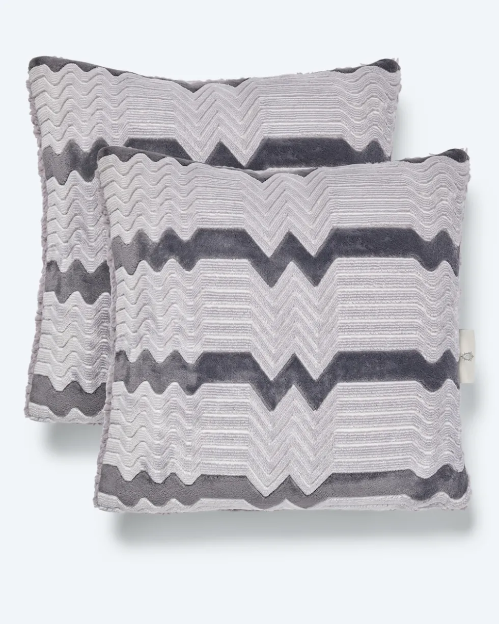 Kissen in Lammfell-Jacquard-Optik, 2tlg.