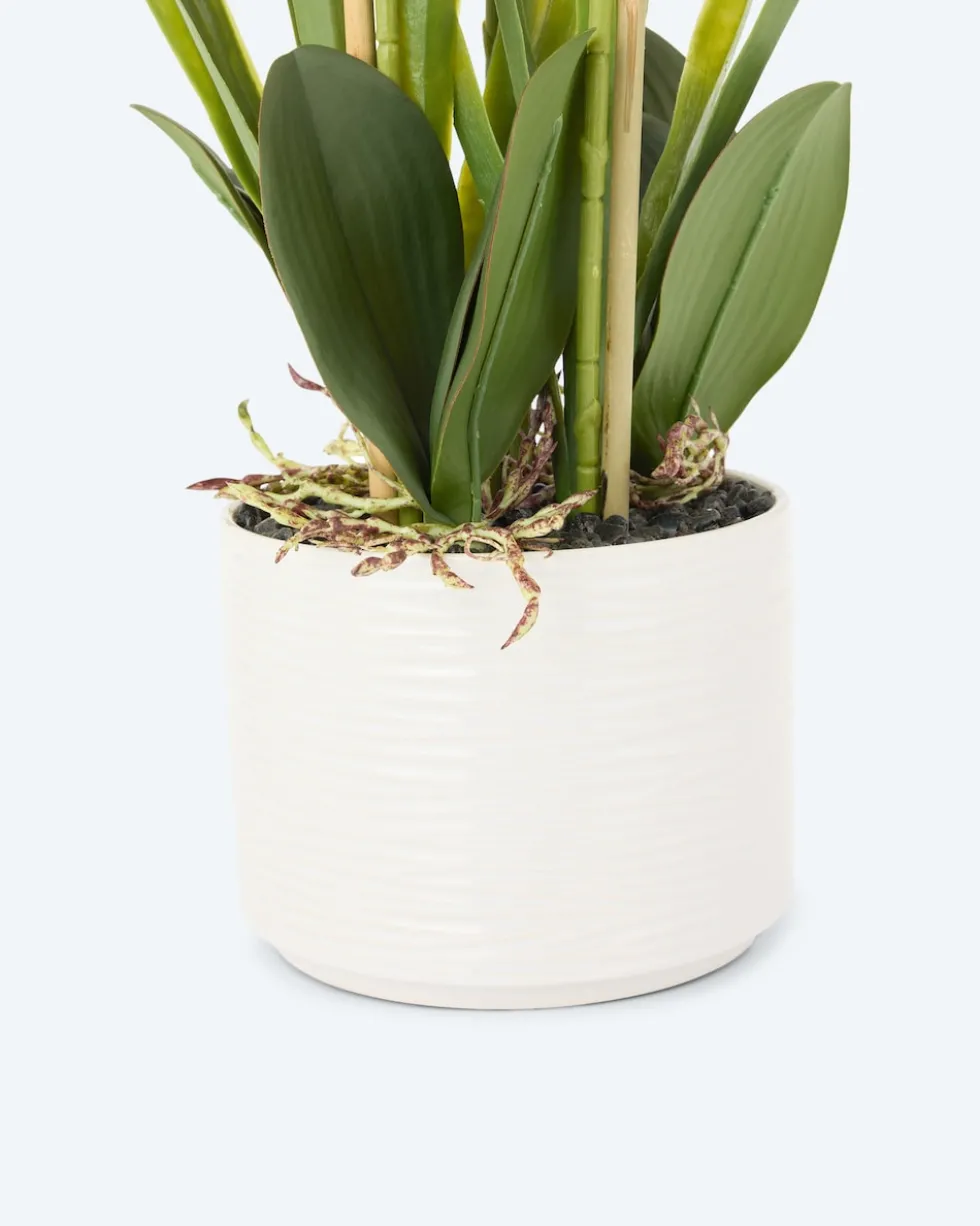 Kunst-Orchidee im Keramiktopf