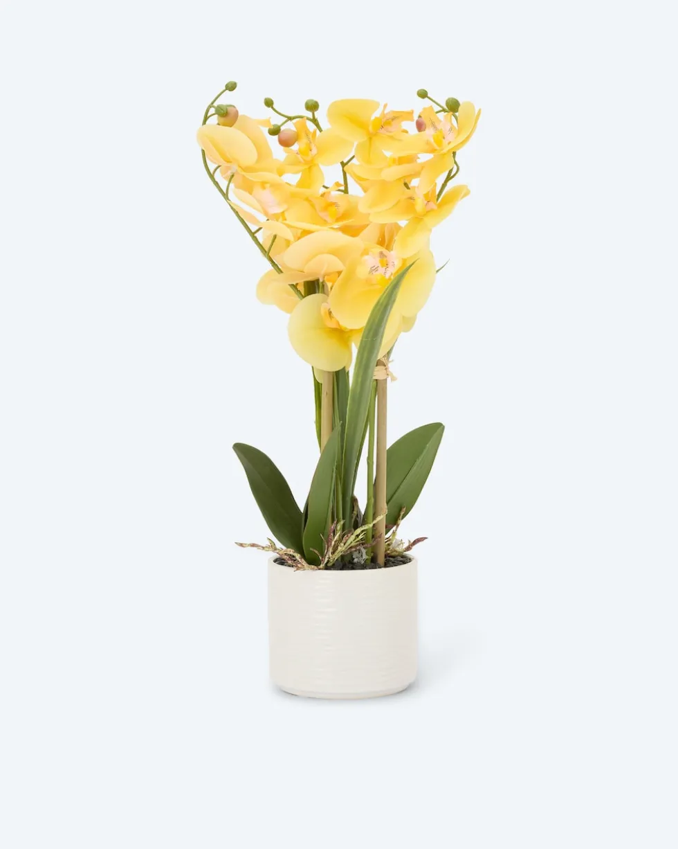 Kunst-Orchidee im Keramiktopf