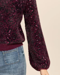 Kuschel-Jacquard-Strickjacke Leopard