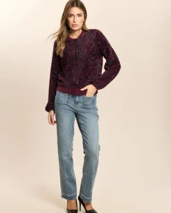 Kuschel-Jacquard-Strickjacke Leopard
