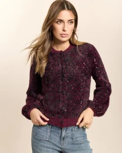Kuschel-Jacquard-Strickjacke Leopard