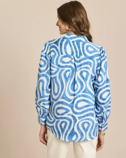 Langarm Bluse mit Allover-Muster