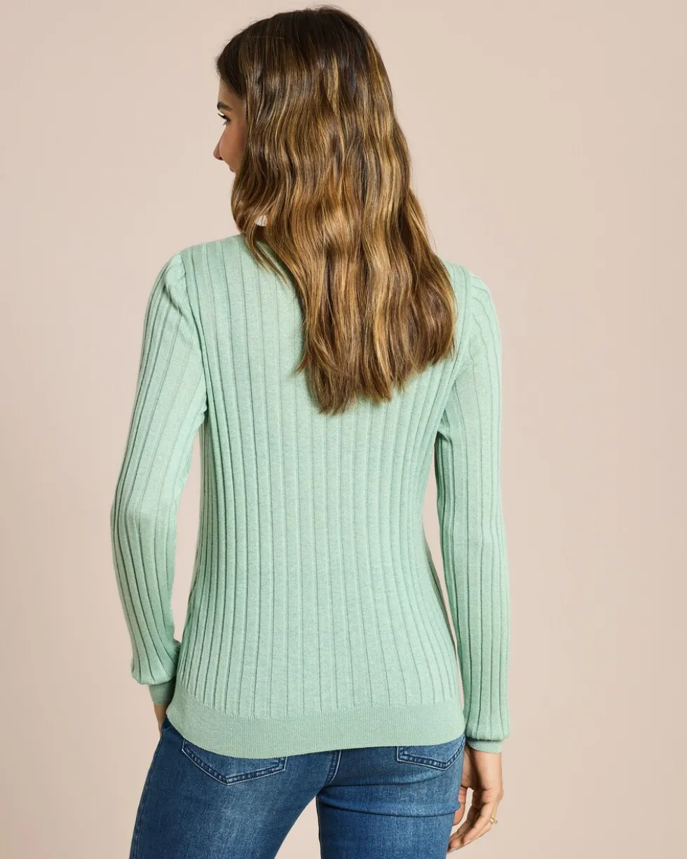 Langarm Pullover mit Metallic Garn