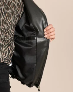 Lederimitat-Jacke