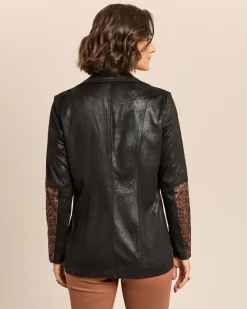 Lederimitatjacke mit Bikerelementen