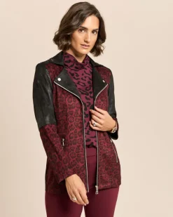 Lederimitatjacke mit Bikerelementen