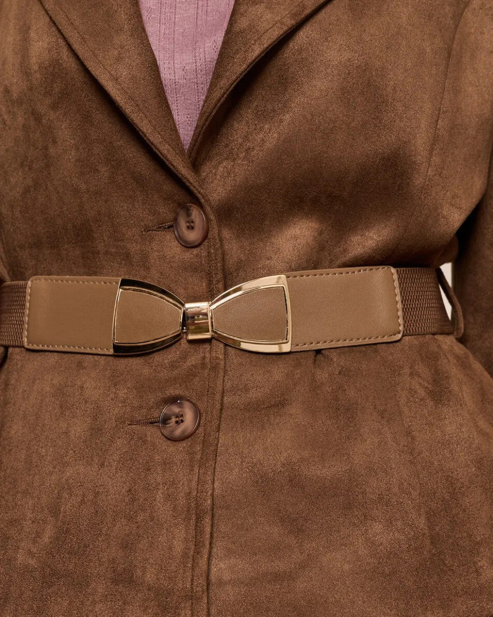 Lederimitatjacke mit Schleifengürtel