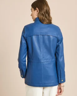 Lederjacke mit Perforierungsdetails