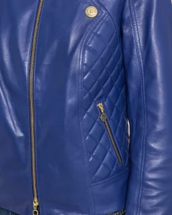 Lederjacke mit Steppung