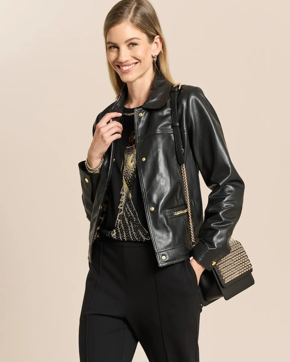Lederjacke mit Verzierung