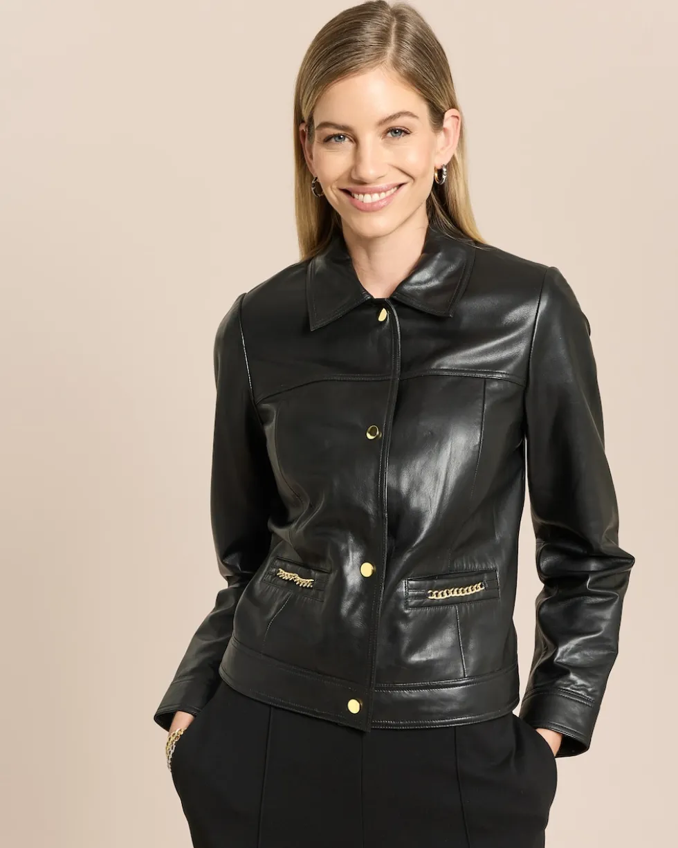 Lederjacke mit Verzierung