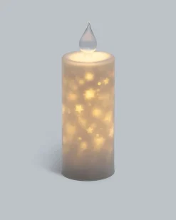 LED-Glaskerze mit rotierenden Sternen