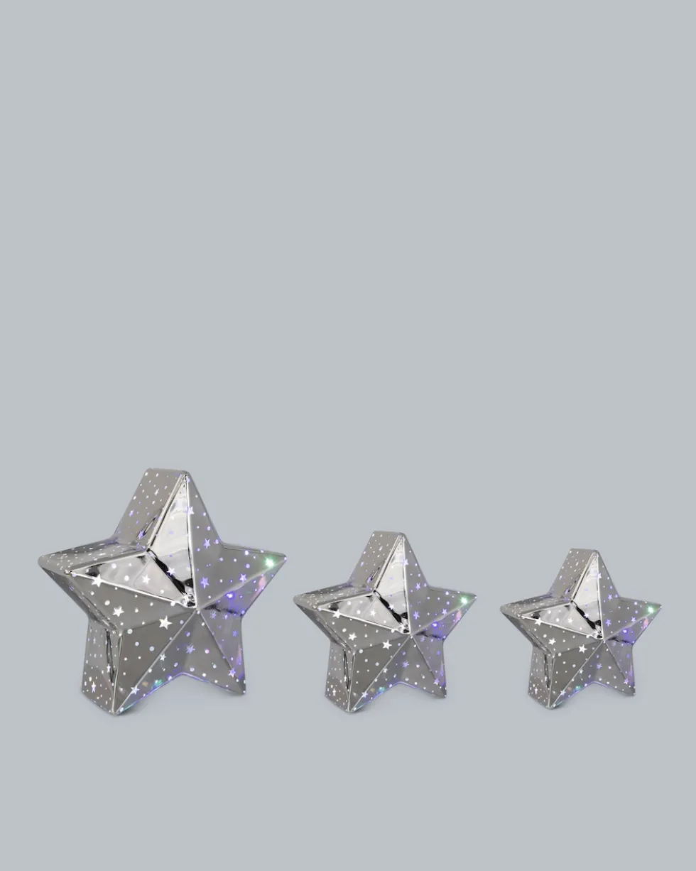 LED-Glassterne, 3tlg.