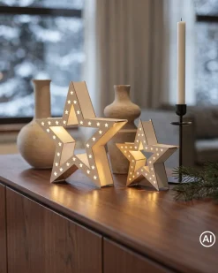 LED-Holzdekoration „Sterne
