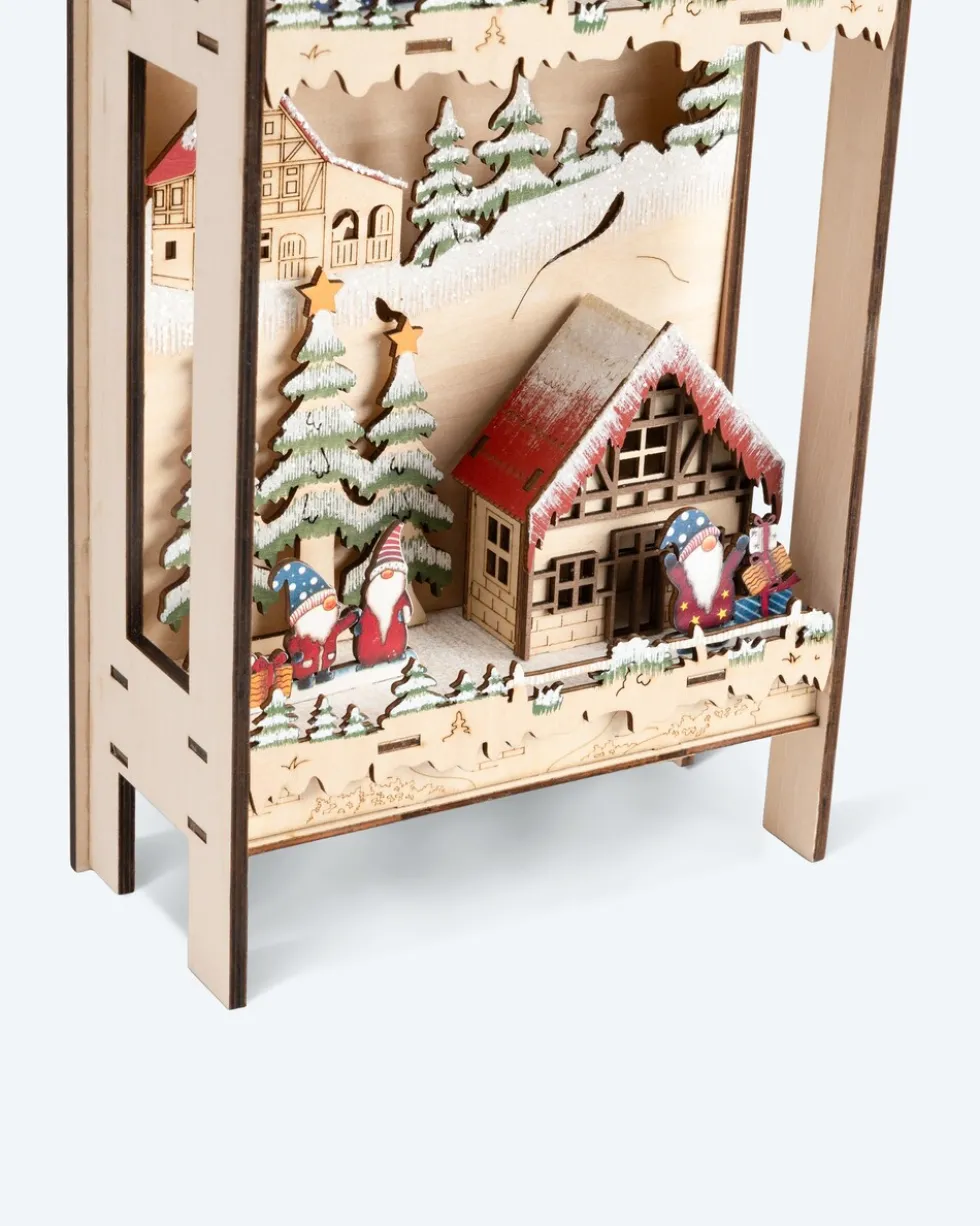 LED-Holzschlitten "Wichtel"