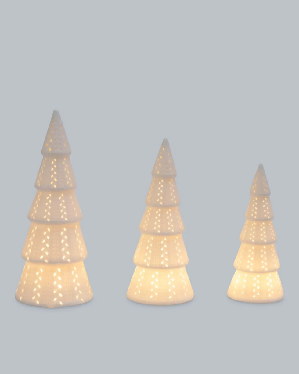 LED-Keramikbäume, 3tlg.