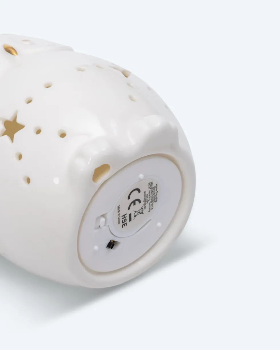 LED Keramik-Eulen, 2tlg.