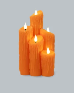 LED-Kerzen-Arrangement "Halloween", 5 Flammen