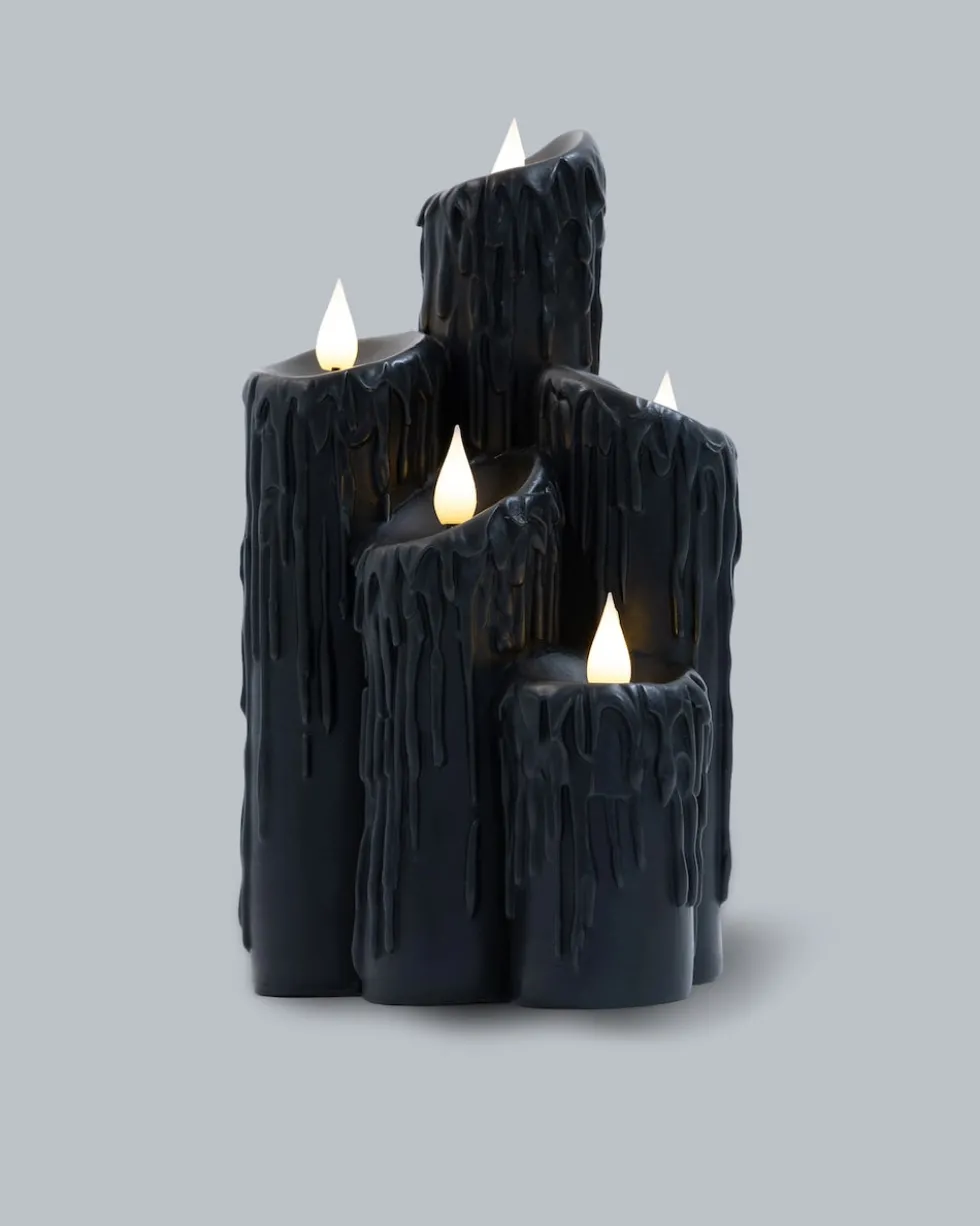 LED-Kerzen-Arrangement "Halloween", 5 Flammen