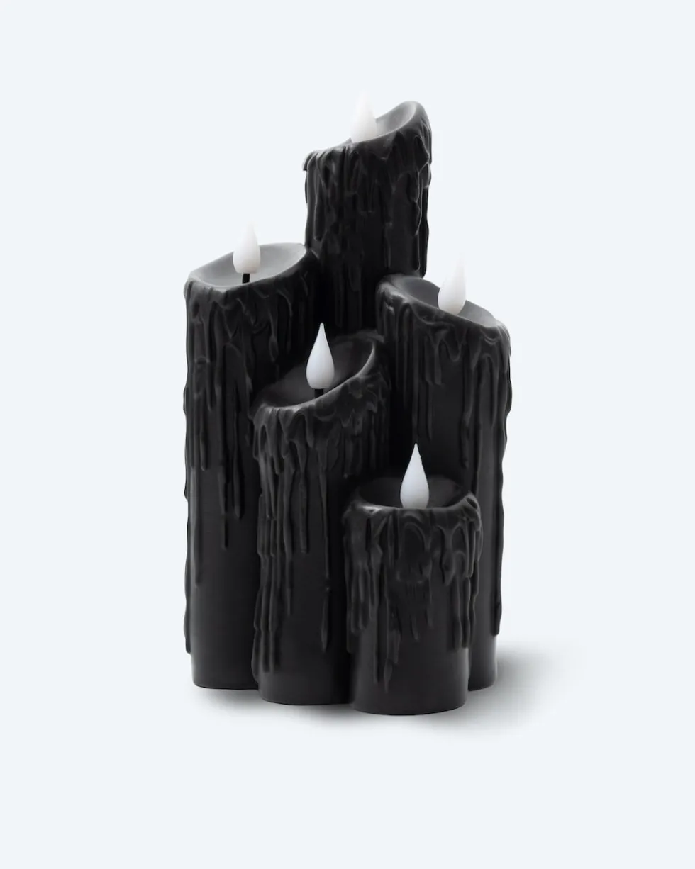 LED-Kerzen-Arrangement "Halloween", 5 Flammen