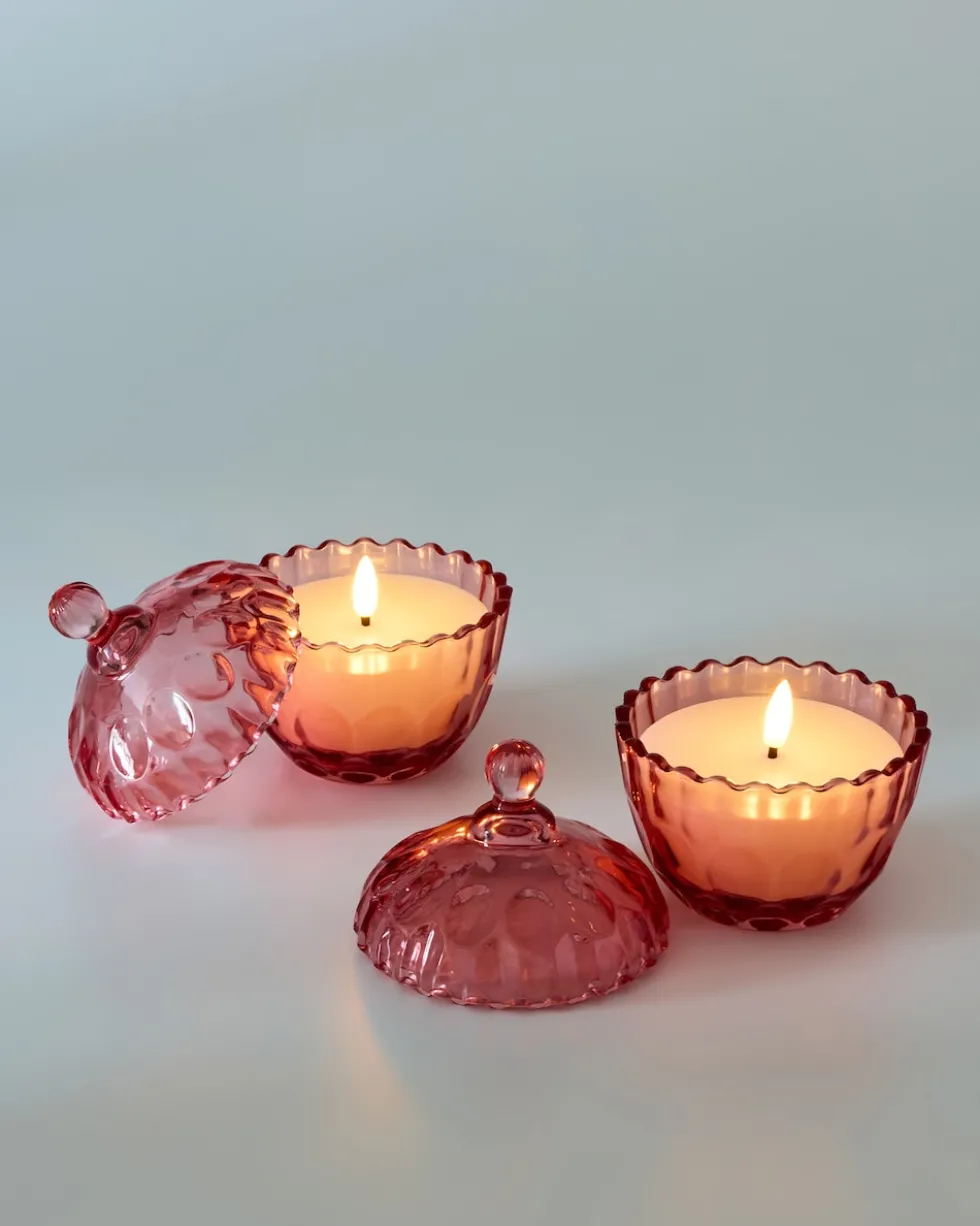 LED-Kerzen in Glasdose, 2tlg.